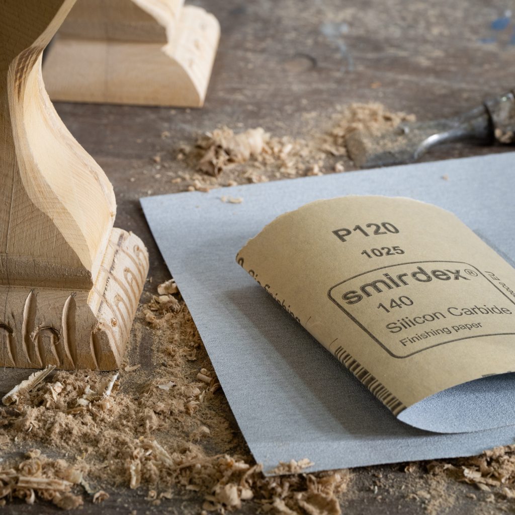 140 SiC FINISHING SHEETS - SMIRDEX, Wood, furniture, Silicon carbide, paper sheets, hand sanding, uniform scratch pattern, veneer, finishing