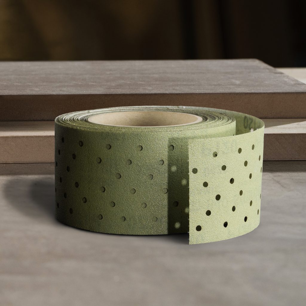 840 CERAMIC FILM MULTIHOLE PRE-CUT VELOUR ROLE - SMIRDEX, Dust Extraction, Ceramic Grains, Polyester Film Backing, Tear-resistant, Flexible, Dry-sanding-matting, Marine, Automotive, Hard Wood, fast-cutting, longevity, finish